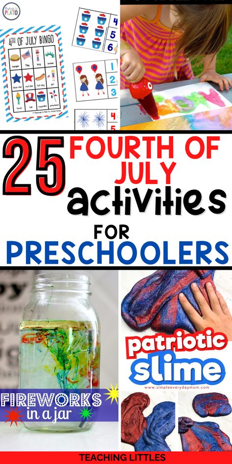 4 Of July Activities For Preschool, Fun Fourth Of July Activities For Kids, July 4 Preschool Activities, 4th Of July Theme Preschool Activities, Easy 4th Of July Activities For Kids, Preschool Fourth Of July, Usa Preschool Activities, Pre K Fourth Of July Activities, Patriotic Activities For Preschool