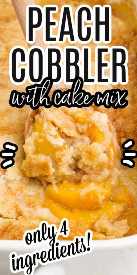 Peach Cobbler with Cake Mix Can Peach Cobbler, Cake Mix Peach Cobbler, Canned Peach Cobbler Recipe, Peach Cobbler Dump Cake, Fresh Peach Cobbler, Cobbler Recipes Easy, Easy Peach Cobbler, Peach Dump Cake, Easy Peach Cobbler Recipe