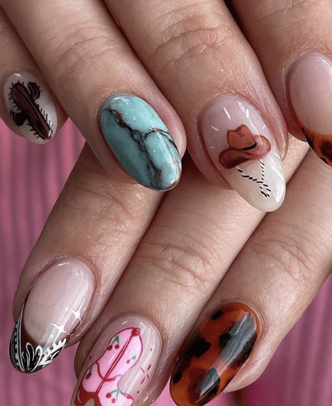 Christmas Nails Western, Cowboy Nail Art, Blue Western Nails, Cowboy Boot Nails, Montana Nails, Cowboy Hat Nails, Cowboy Nails Design, Rodeo Nails Designs, Rodeo Nails Westerns