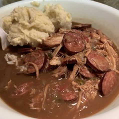 Cajun Ninja Chicken and Sausage Gumbo Chicken And Sausage Gumbo Recipe, Colonial Cooking, Cajun Ninja, Cajun Chicken And Sausage, Sausage Gumbo Recipe, Chicken And Sausage Gumbo, Chicken Sausage Gumbo, Gumbo Recipe Sausage, Gumbo Soup