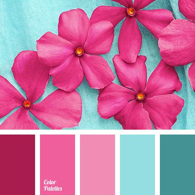 Dazzlingly bright palette, expressive one directly demonstrates its superiority. Soft shades of pink, azure harmonize with hot colors – aqua, pink, magenta. Aqua Blue Bedrooms, In Color Balance, Paint Combinations, Scene Girl, Color Palette Ideas, Color Palette Pink, Palette Ideas, Design Seeds, Color Balance