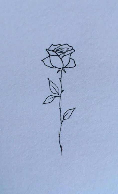 Simple Rose Tattoo, Rose Tattoos For Women, Small Rose Tattoo, Muster Tattoos, Small Pretty Tattoos, Cute Little Tattoos, Small Hand Tattoos, Line Art Tattoos, Discreet Tattoos