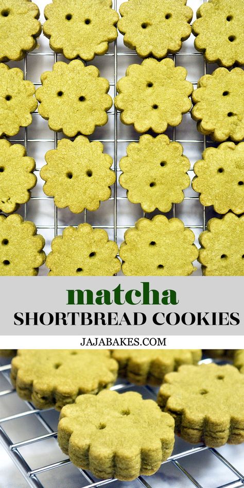 Matcha Shortbread Cookies, Matcha Shortbread, Matcha Cookies Recipe, Easiest Cookies, Matcha Desserts, Vegan Bakes, Shortbread Cookies Easy, Cookies To Make, Japanese Christmas