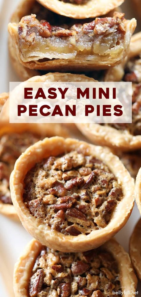 Easy Mini Pecan Pies, Thanksgiving Desserts For A Crowd, Mini Pie Recipes, Pecan Desserts, Mini Tarts, Mini Pecan Pies, Pecan Pies, Baked Dessert, Seed Recipes