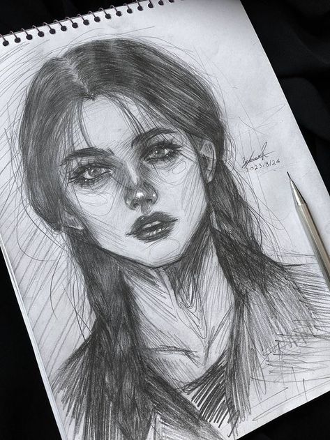 Face Art Drawing, 심플한 그림, Pencil Sketch Images, Seni Dan Kraf, Portraiture Drawing, Art Tools Drawing, Pencil Art Drawings, Art Drawings Sketches Creative, Hand Art Drawing