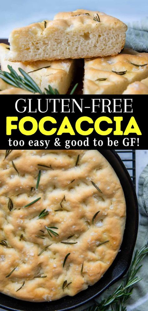 Gluten Free Focaccia, Pudding Chia, Pain Sans Gluten, Pan Sin Gluten, Gluten Free Recipes Bread, Sans Gluten Sans Lactose, Cloud Bread, Homemade Gluten Free, Gluten Free Dairy Free Recipes