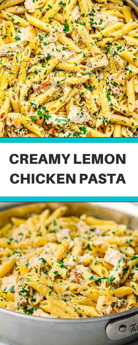 Lemon Pepper Chicken Pasta, Creamy Lemon Chicken Pasta, Pasta With Lemon Sauce, Chicken Breast Pasta, Pasta And Chicken, Chicken Penne Pasta, Lemon Pasta Recipes, Lemon Basil Chicken, Lemon Chicken Pasta