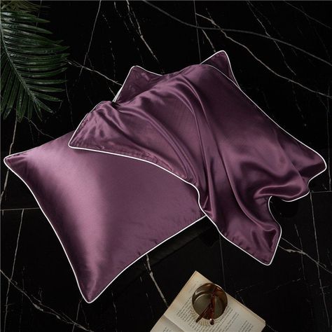 Silk Pillow Cover, Satin Pillow, Silk Pillow, Weave Style, Silk Pillowcase, Cotton Pillow, Purple Grey, Mulberry Silk, Silk Satin