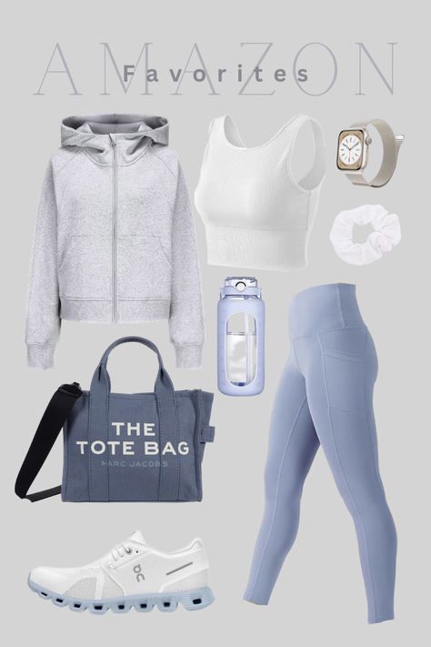 Athleisure Women Outfit, From Gym To Work Outfit, Gym Sneakers Women Workout Outfits, Spring Outfit Comfy, On Cloud Outfit Ideas, 2023 Workout Outfit, Sport Style Outfits Women, Spring Gym Outfits For Women, Amazon Fitness Finds