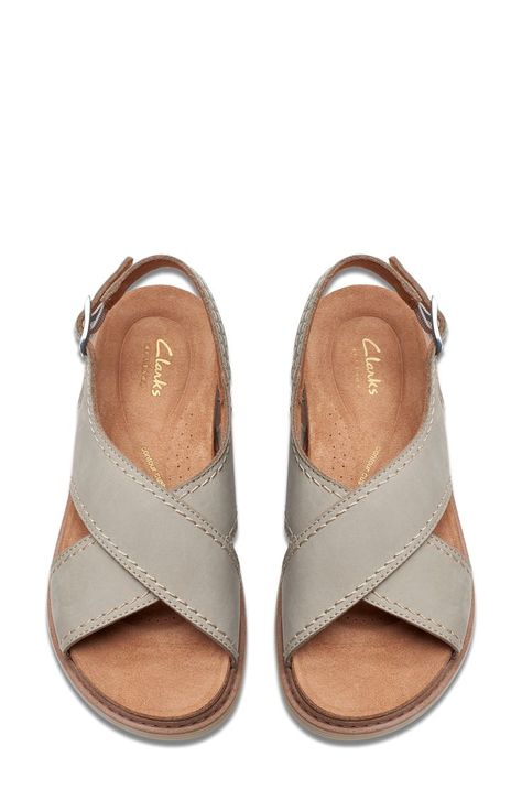 Clarks® Arwell Slingback Sandal in Stone Nubuck at Nordstrom, Size 11