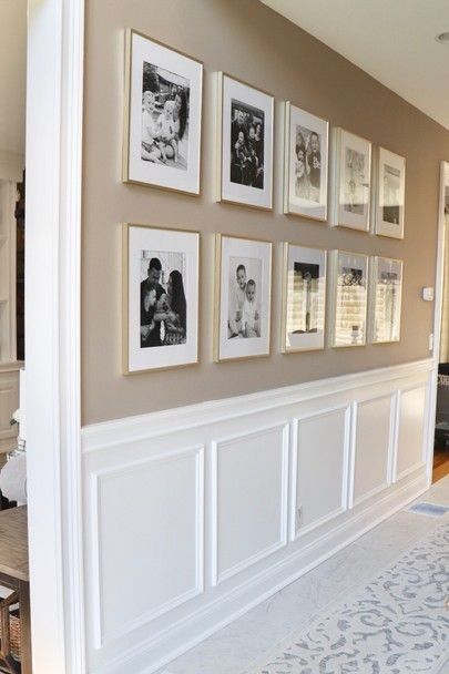 Gold Frame Gallery Wall, Frame Gallery Wall, Interior Design Hallway, Home Hall Design, Hallway Wall Decor, Hallway Designs, Hallway Design, Hall Decor, Frame Gallery