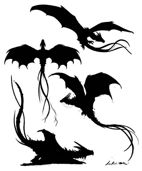 Silhouette Dragon Tattoo, Wyvern Tattoo Designs, Silhouette Drawings Easy, Dragon Shadow Tattoo, Simple Dragon Silhouette, Dragon Sillouhette, Dragon Sillouttes, Wyvern Silhouette, Abraxos Wyvern Tattoo