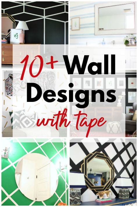 Completely transform your space with these wall painting ideas using painters tape. #painterstape #wallideas #paintdesigns #homedecor #diy #interiordesign #featurewall #accentwall #featurewallideas #accentwallideas #painterstapeart #walldesigns #walldesignideas Paint Tape Designs, Frog Tape Wall, Painters Tape Design Wall, Painters Tape Wall, Masking Tape Wall, Painters Tape Design, Painters Tape Art, Painted Feature Wall, Tape Wall Art