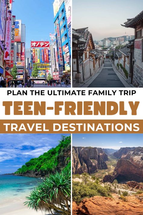 Plan the perfect family getaway with these top international and U.S. destinations for families with teens. From adventure-packed trips to relaxing beach escapes, there’s something for everyone in the family to enjoy. --- Family Friendly Travel Destinations |  Family Trips | Family Travel Destinations | Family Holiday Destination | Family Destination Vacation |  Top Family Vacations | Teen Vacation Ideas | Best Family Vacations With Teens | Teen Vacation Family Trip Ideas Destinations, West Coast Family Vacation, Bucket Travel List, Senior Trips With Family, Unique Family Vacations In The Us, Best Family Trips In The Us, Southeast Us Vacation Ideas, Mother Son Trips, Mother Daughter Trip Ideas Usa