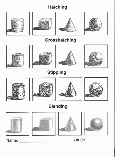 Copy this to practice shading techniques.                                                                                                                                                                                 More Trin For Trin Tegning, Pencil Shading Techniques, Art Handouts, Arte Doodle, Desen Realist, Art Basics, Shading Techniques, Art Worksheets, Drawing Exercises