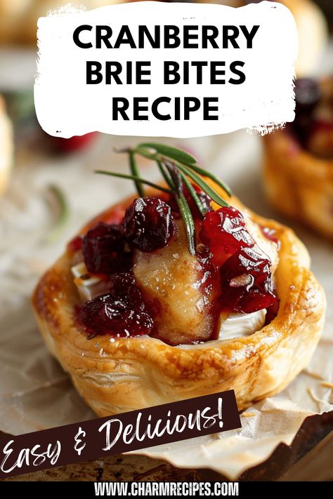 Transform your holiday gatherings with this easy Cranberry Brie Bites recipe. These delightful appetizers pair the rich creaminess of brie cheese with tangy cranberry sauce, all sitting in a flaky pastry shell. Perfect for parties and special occasions, this bite-sized treat is sure to impress your guests. Explore how to make these flavorful appetizers using simple ingredients that come together quickly. Whether for family gatherings or game night, Cranberry Brie Bites are a tasty addition to any festive menu. Don't miss out on this delicious recipe that everyone loves! Brie Raspberry Appetizer, Cranberry Brie Pastry, Cranberry Brie Puff Pastry, Brie Appetizer Bites, Brie Pastry, Cranberry Appetizer, Baked Brie Cheese, Cranberry Brie Bites, Cranberry Bites