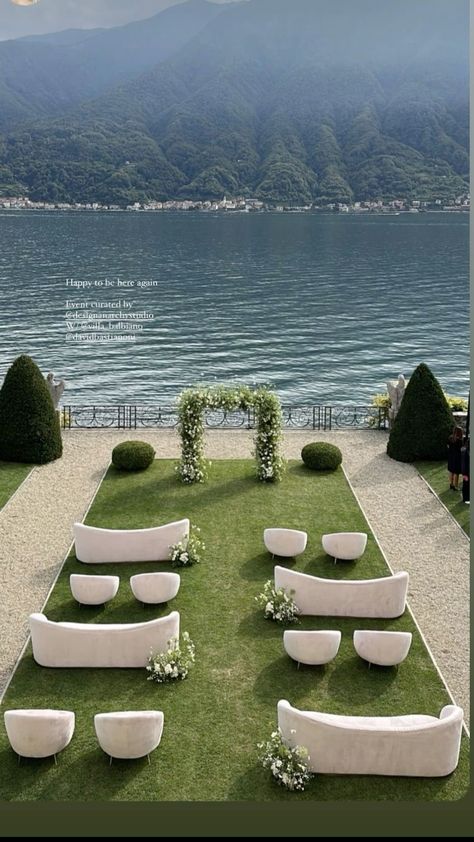 Modern Outdoor Wedding Ceremony, Birthday Venue Ideas, Villa Balbiano Wedding, Italian Wedding Venues, Dream Wedding Reception, Dream Wedding Decorations, Dream Wedding Venues, Luxury Weddings, Dream Wedding Ideas Dresses