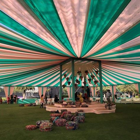 Photo of A pink and green tent decor at a day wedding Mandap Decoration, Indian Wedding Decorations Receptions, Wedding Tent Decorations, Reception Games, Wedding Reception Games, Wedding Stage Decor, Wedding Decor Photos, Wedding Entrance Decor, Wedding Stage Design