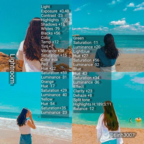 Lightroom Beach Editing, Beach Lightroom Edit, Lightroom Blue Preset, Beach Presets Lightroom, Beach Filter Lightroom, Blue Preset, Filter Foodie, Filter Guide, Presets Lightroom Free