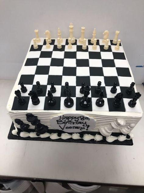 Tennis Cake, Chess Cake, Happy 8th Birthday, 16 Birthday Cake, Chess Pieces, 10th Birthday, 8th Birthday, 16th Birthday, Themed Cakes