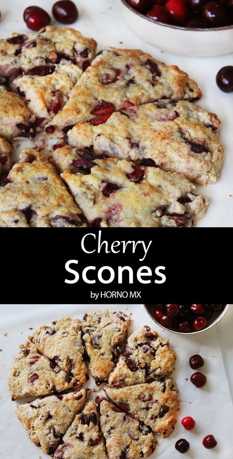 Fresh Cherry Scones Recipe, Cherry Recipes Healthy, Cherry Scones Recipe, Sour Cherry Recipes, Fresh Cherry Recipes, Cherry Recipes Dessert, Cherry Scones, Cherry Bread, Cherry Muffins