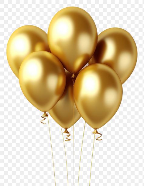 Golden Balloons Png, Ballon Birthday Aesthetic, Gold Balloons Png, Ballon Images, Png Balloons, Birthday Balloons Png, Birthday Elements, Printable Topper, Graduation Background