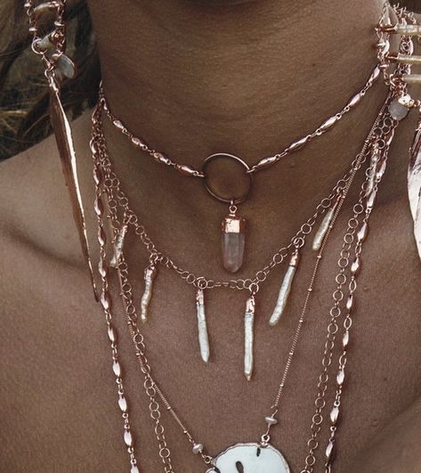 CRYSTAL HOOP CHOKER — Lux Divine Silver Fine Jewelry, Tiefling Jewelry, Witchy Boho Fashion, Crystal Jewelry Aesthetic, Beaded Earrings Ideas, Crystal Outfit, Afro Jewelry, Witchy Style, Dope Jewelry Accessories