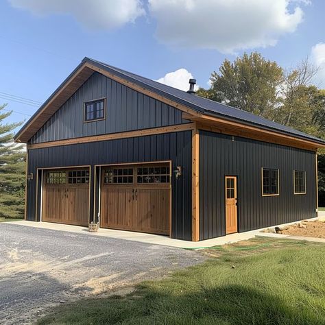 Buckeye Plans Post Frame Garage, Home Shop Ideas, Pole Barn With Apartment, 30x40 Pole Barn Garage, Pole Garage, Diy Garage Plans, Pole Building Garage, Cabin Siding, Pole Barn Loft Ideas