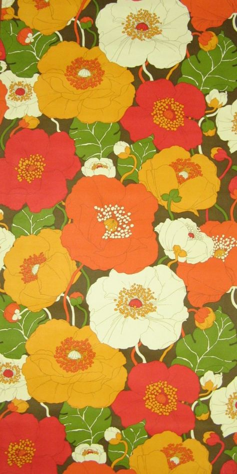 Vintage Textiles Patterns, Autumn Patterns, 70s Flowers, 70s Floral Pattern, 60s Print, 70s Fabric, Background Beauty, 60s Patterns, Aloha Print