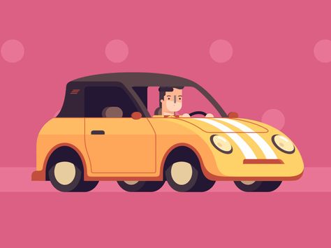 Dribbble - The Car in Pink by Vladimir Marchukov Car Gif, Sandakan, Car Animation, 2d Character Animation, Cartoon Books, Kid Friendly Trips, Animation Tutorial, Cartoon Gifs, Motion Graphics Design