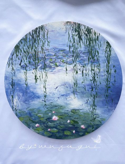 Round Canvas Painting Flowers, Oval Painting, Trash Art, Energy Art, Round Canvas, Kpop Drawings, Painting Inspo, Dreamy Art, Mini Paintings