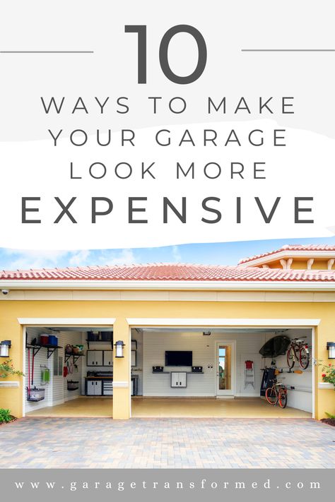 Dreaming of a luxe garage makeover on a budget? ✨🚗 See our tips to make your garage look more expensive. From smart storage solutions to stylish design tips, we've got affordable & creative ideas to elevate your garage's aesthetic. Discover how simple changes can make a big impact, creating a space that feels both luxurious and functional. Perfect for homeowners seeking a high-end look without the high-end price tag. #GarageMakeover #HomeImprovement 🏠💡 Create an upscale garage transformation! Garage Transformation, Garage Design Interior, Cottagecore Kitchen, Garage Organization Tips, Garage Update, Finished Garage, Garage Addition, Garage Renovation, Building A Garage