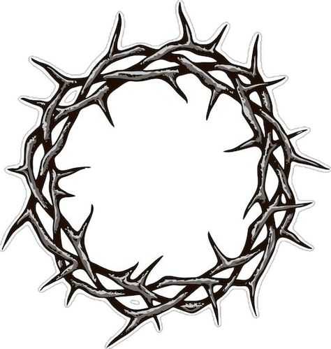 Torn Crown Tattoo, Ring Of Thorns Tattoo, Thorn Circle Tattoo, Crown Of Thorns Elbow Tattoo, Crown Of Thorns Drawing Simple, Crown Thorns Tattoo, Thorn Crown Drawing, Cool Crowns, Thorn Drawing