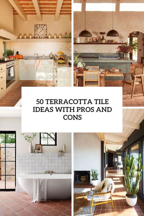 Terracotta Tiles And Wood Floor, Terracotta Hexagon Tile Floor Kitchen, French Kitchen Terracotta Floor, Terracotta Tile Dining Room, Terracotta Floor Tiles Hallway, Terracotta Floor Interior Design, Porcelain Terracotta Tile Floor, Modern Kitchen With Terracotta Floor, How To Style Terracotta Floors