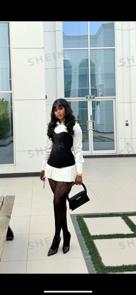 Cute Formal Outfits Black Women, Black And White Business Casual Outfits, Cute Classy Birthday Outfits, Hour Glass Dresses Classy, Baddie Fall Outfits Classy, Fall Outfits Women Baddie, Fall Outfits Dress Up, Shoes Back To School 2024, Birthday Winter Dress