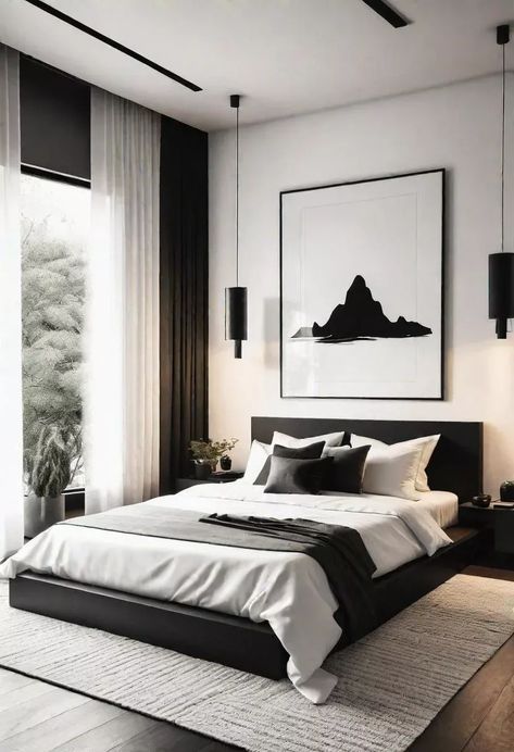 Monochrome Furniture, Scale Aesthetic, Black White And Grey Bedroom, Black And White Bedroom Ideas, Scale Decor, Monochrome Room, Monochrome Kitchen, Monochrome Living, Kitchen Minimalist