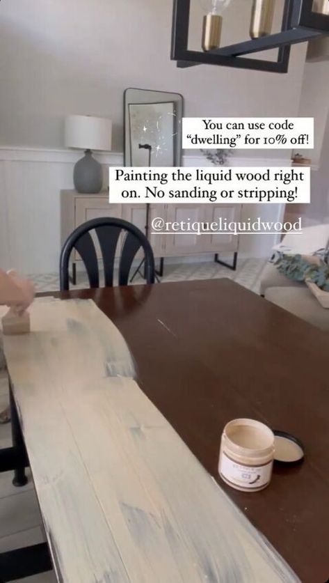 Sand Dining Room Table, Paint Ideas For Dining Table, Painting Wood Dining Table, Dark Walnut Stain Dining Table, Furniture Makeover Dining Table, Non Wood Dining Tables, Refinishing A Table Top, Painting Dinning Room Tables, How To Refinish A Table Top