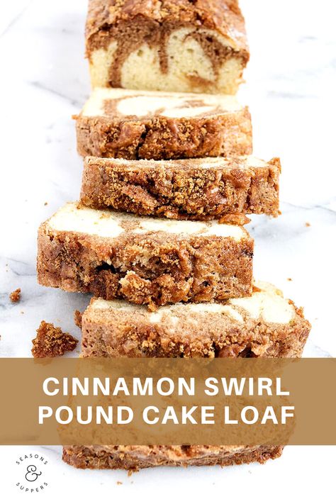 Pound Cake Loaf, Swirl Pound Cake, Cinnamon Swirl Coffee Cake, Coffee Cake Loaf, Vanilla Pound Cake, Cake Loaf, Swirl Bread, Cinnamon Swirl Bread, Loaf Cake Recipes