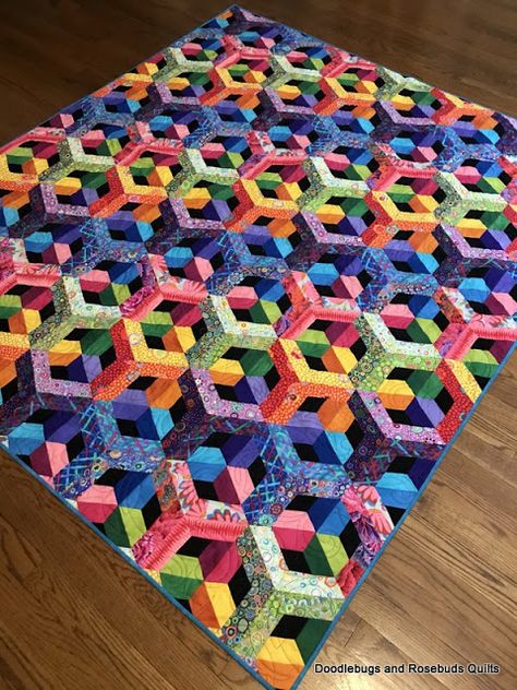 Color Junction Quilt Pattern, Illusion Quilts Pattern, 3 D Quilts Optical Illusions, Illusion Quilt Pattern Free, Optical Illusion Quilts Patterns Free, 3d Quilts Optical Illusions Free Pattern, Escher Quilt Patterns Free, Escher Quilt Patterns, 3d Quilt Patterns