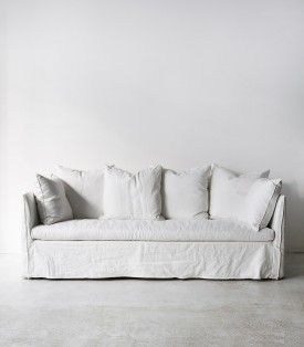 White Slipcover Sofa, White Linen Sofa, Grey Linen Sofa, White Slipcovers, Linen Couch, White Couch, Sofa White, Sofa L, Sofa Inspiration