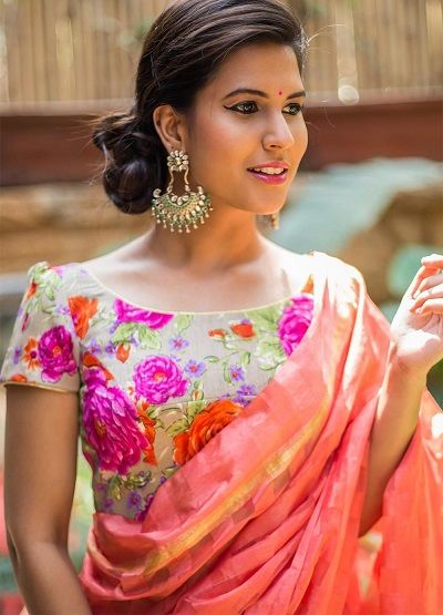 Latest 55 Boat Neck Blouse Designs to Try in 2021 For Sarees and Lehengas Boat Neck Blouse Designs, Threadwork Embroidery, Neck Blouse Designs, Boat Neck Blouse, Boat Neck, Blouse Designs, Floral Print, Blouses, Saree