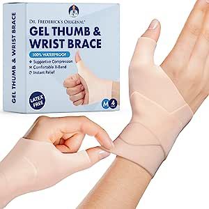 Dr. Frederick's Original Waterproof Thumb & Wrist Brace - 4pcs - Thumb Spica Splint - Hand Brace for Tendonitis, Arthritis, De Quervain’s - Fits Left or Right Hand - Women & Men - Medium Thumb Pain Relief, Thumb Brace, Thumb Splint, Wrist Brace, Hand Pain, Hand Wrist, Compression Sleeves, Wrist Support, Medical Problems