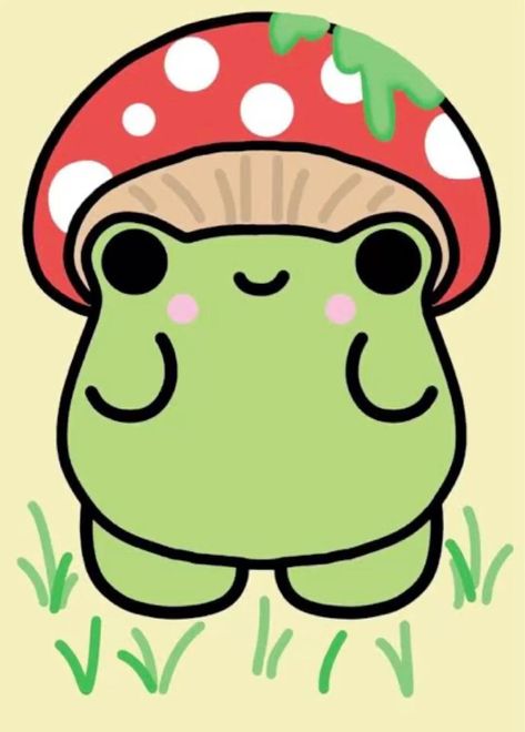 Cute Ideas For Painting Easy, Frogies Drawings, Kawaii Cute Mini Drawings, Chunky Animals Drawing, Cute Frog Drawing Aesthetic, Cute Froggy Drawing, Cartoon Art Simple, Astethic Drawings, Cute Frogs Drawing