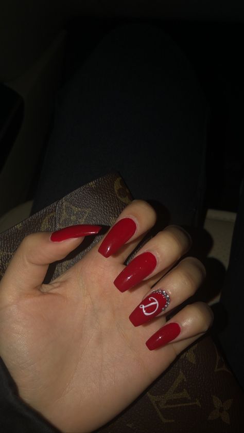 Red Coffin Nail Designs, Red Coffin, Coffin Nail Designs, Unghie Sfumate, Red Acrylic Nails, Winter Red, Red Nail Designs, Coffin Nails Long, Trendy Winter