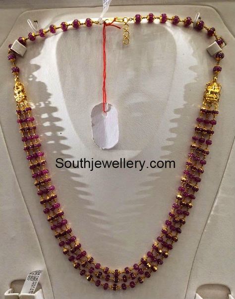 Ruby Beads Necklace Ruby Jewelry Necklaces, Latest Jewellery Designs, Necklace Ruby, Black Beads Mangalsutra Design, Gold Necklace Indian Bridal Jewelry, Pearl Necklace Designs, Gold Necklace Simple, Beaded Necklace Designs, Gold Pendant Jewelry