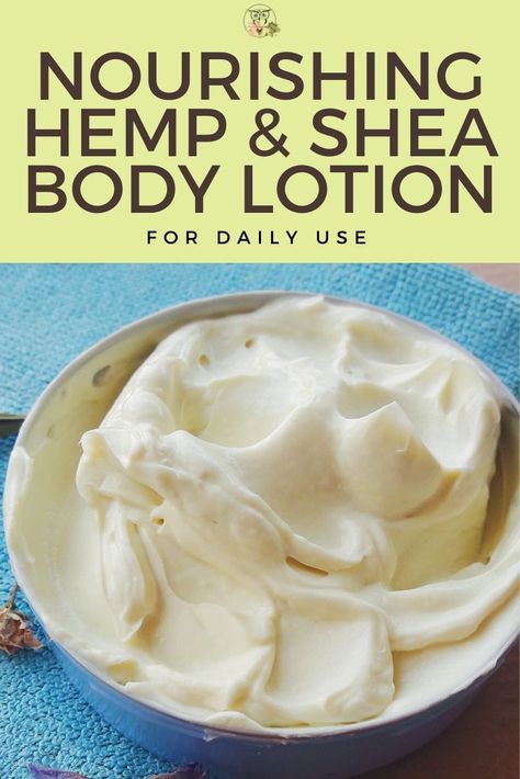 Want to make your hemp oil lotion but don't know where to begin? This homemade creamy lotion with shea butter and uplifting lemongrass essential oil is a perfect combination to nourish and heal dry skin. It makes it smooth, soft, and just gorgeous! The recipe is simple and great for all who're toying with a DIY lotion idea but haven't found the courage to get started! #diybeauty #diyskincare #diyhemplotion #bodycare #nontoxicskincare Hemp Body Butter Recipe, Hemp Soap Recipe, Lotion Recipes Homemade, Hemp Oil Recipes, Hemp Lotion, Hemp Oil Soap, Homemade Lotion Recipe, Homemade Body Butter, Shea Butter Lotion