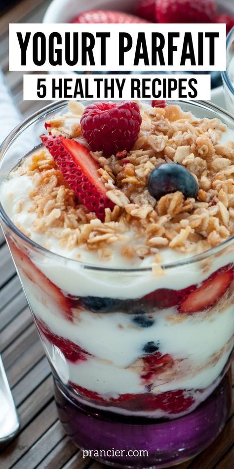 Yogurt Parfait Yogurt For Breakfast Healthy, Fruit Bowl Breakfast Healthy Recipes, Parfait With Frozen Fruit, Low Cal Yogurt Parfait, Greek Yogurt With Fruit And Granola, Parfait Yogurt Recipes, Healthy Yogurt Parfait Clean Eating, Fruit And Yogurt Granola Cups, Yogurt And Berry Parfait