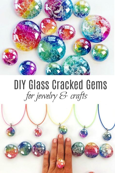 Girls Camp Crafts, Stones For Jewelry, Gem Crafts, Stones Jewelry, Glass Gems, Crafts Jewelry, Camping Crafts, Mason Jar Crafts, Paper Clay