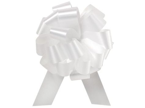 WHITE Flora Satin 4' Pull Bows4' - 18 loops - 100% Polypropylene 3 unit, 50 pack per unit. ** Check this awesome product by going to the link at the image. Gift Wrap Bows, Pull Bows, Holiday Baskets, Wedding Gift Wrapping, Christmas Wedding Gifts, Wedding Gift Baskets, Wholesale Gifts, 5 Gifts, Gift Bows