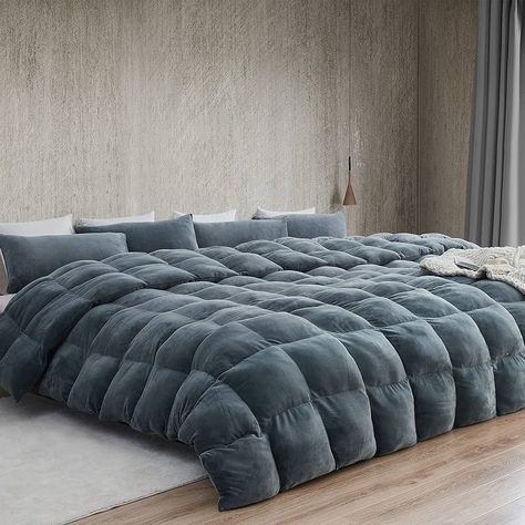 Amazon.com: Byourbed Boi He Thick® - Coma Inducer® Oversized King Comforter Set - Moss Gray : Home & Kitchen Alaskan King Bed, Thick Comforter, Oversized King Comforter, Gray Comforter, Plush Comforter, Puppy Plush, Down Comforters, King Comforter Sets, Pillow Top Mattress